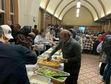 Dr. Rafeet Ansari attends the Iftar - Interfaith Meal - after the Thre Chaplains film.