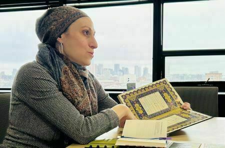 Celene Ibrahim at a workshop on the Qur'an